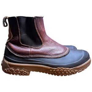 WOLVERINE Yak Chelsea Men's 10M Brown Leather 6" Soft. Toe Waterproof Work Boots